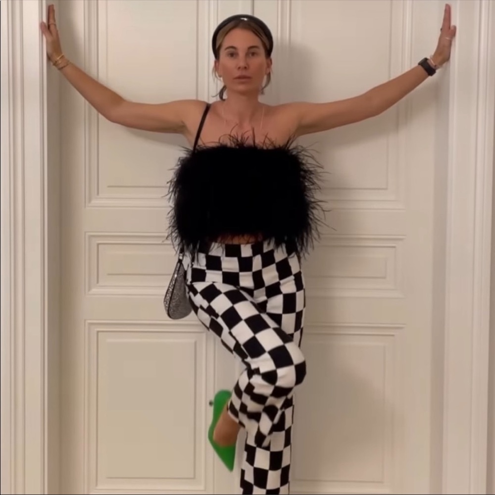 Zara Checkerboard Print Pants NWT - Picture 9 of 17